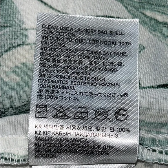 H&M Leaf Print A-Line Skirt - Green and Cream - Picture 11 of 12